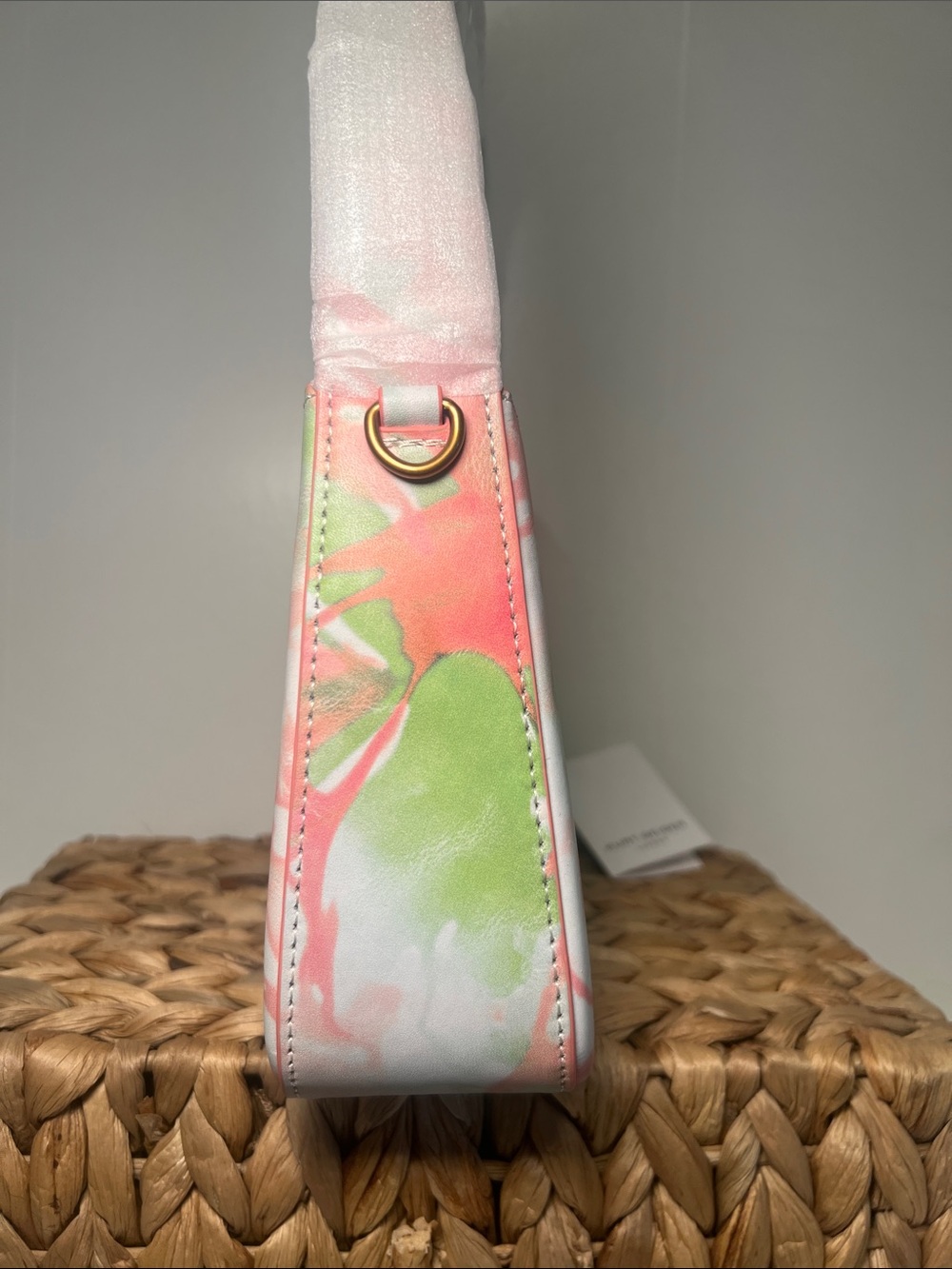 Kurt Geiger Pink Tie-Dye Shoulder Bag with Cream & Green Accents - Picture 6 of 8